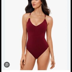 Chic Maroon One-Piece Swimsuit